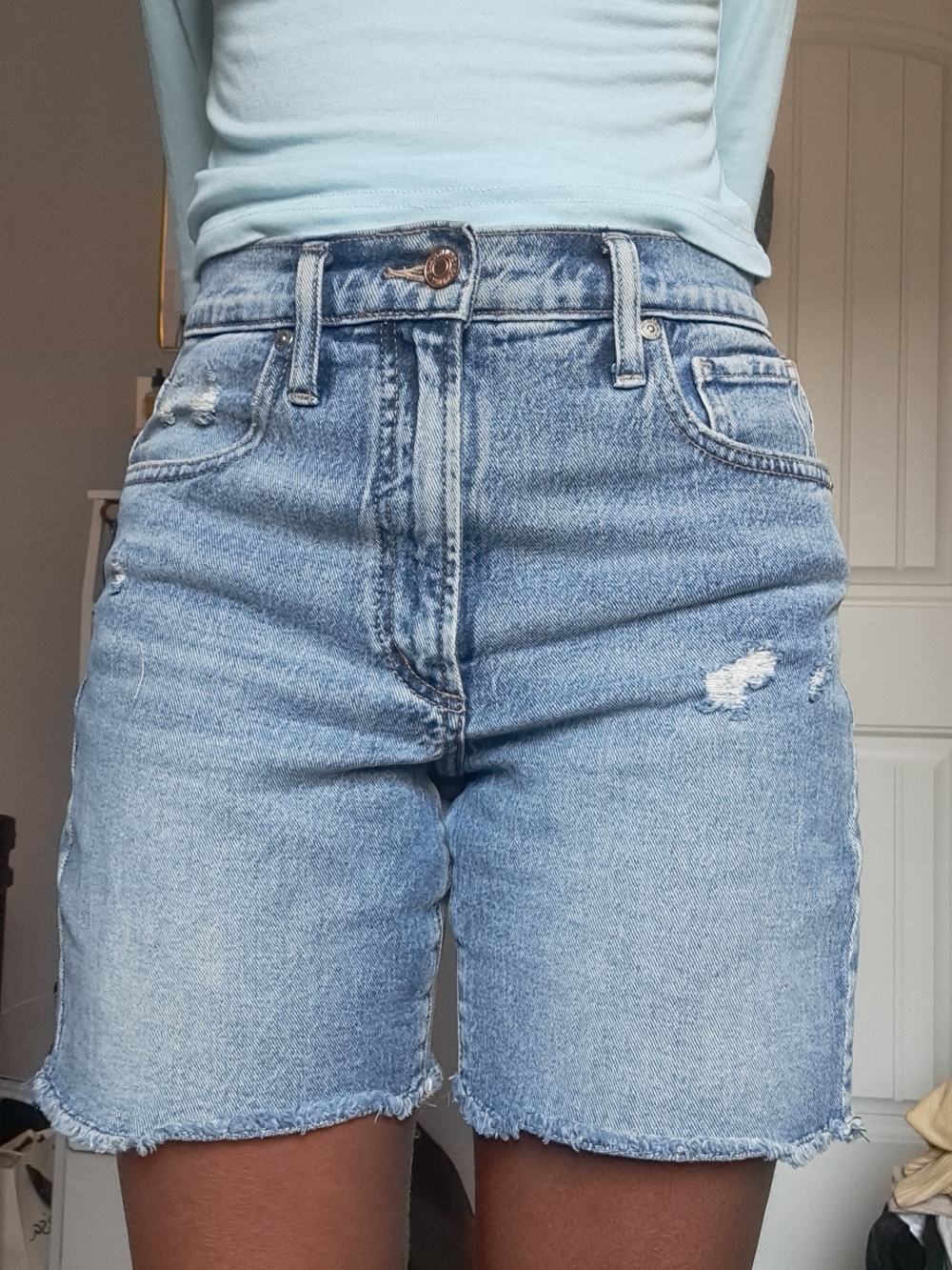 Women’s High-Waist Light Blue Denim Shorts